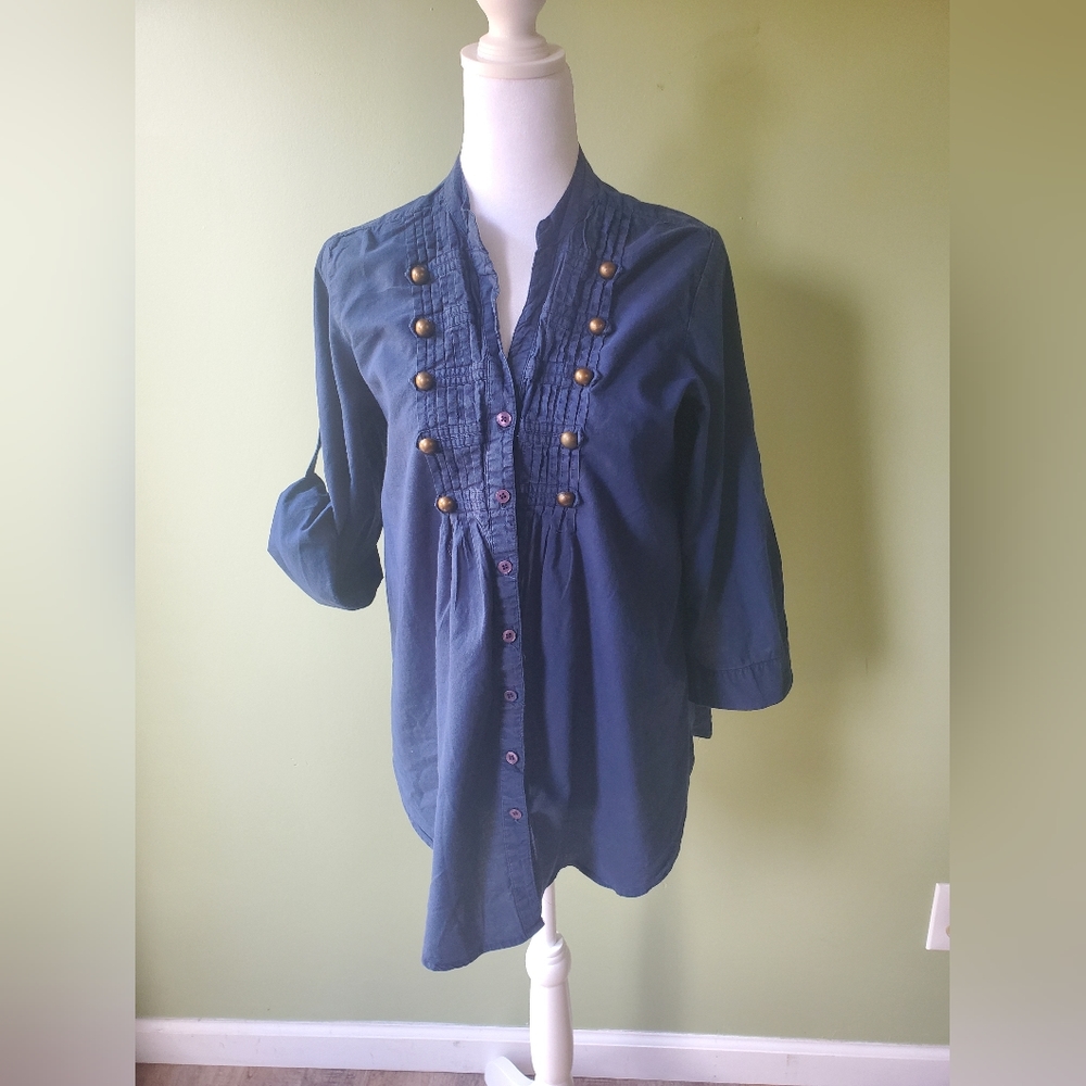 Royal Love Navy Blue Button Down Shirt (XL)